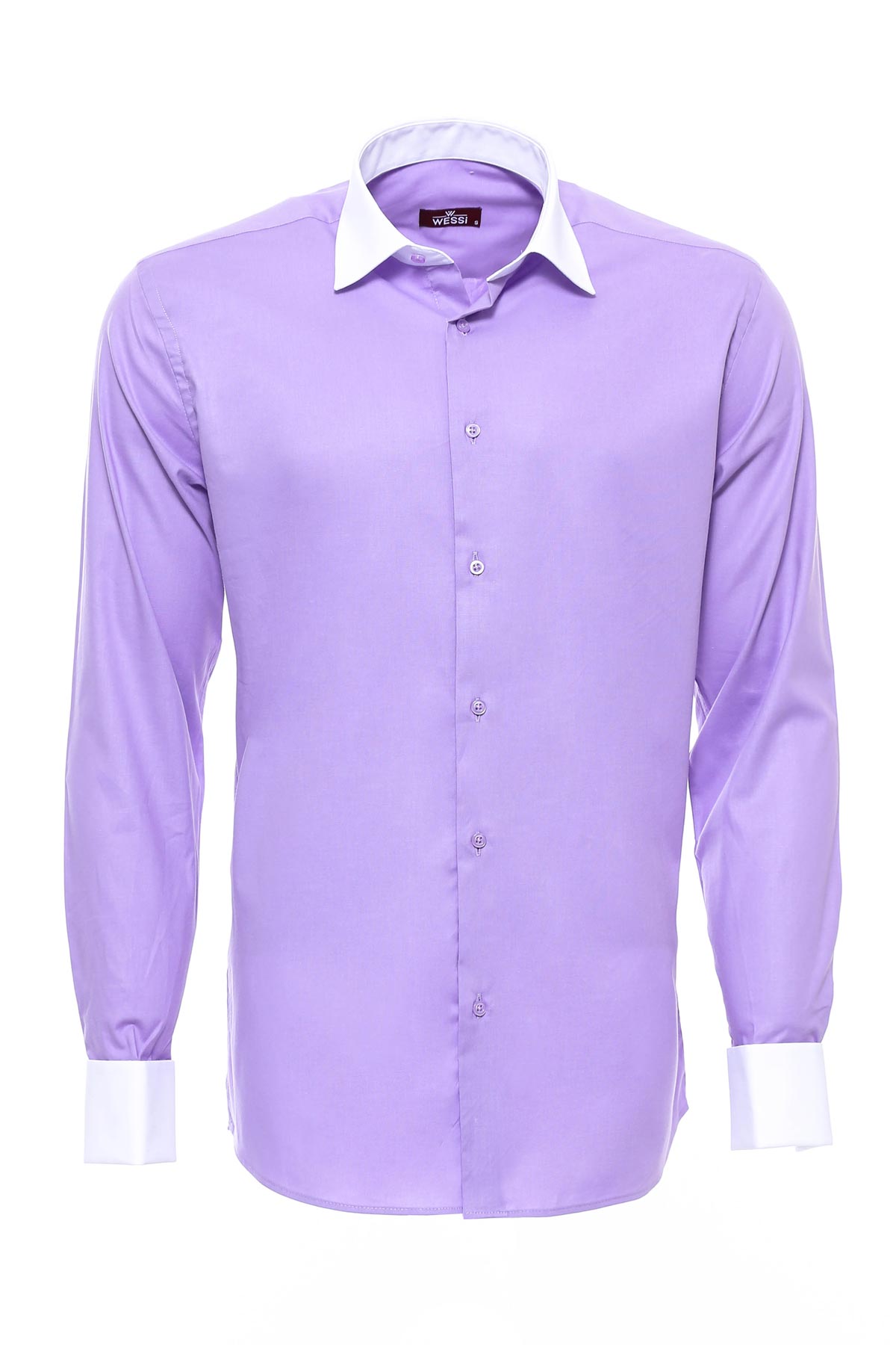 White Collar White Wrist Purple Shirt-Wessi