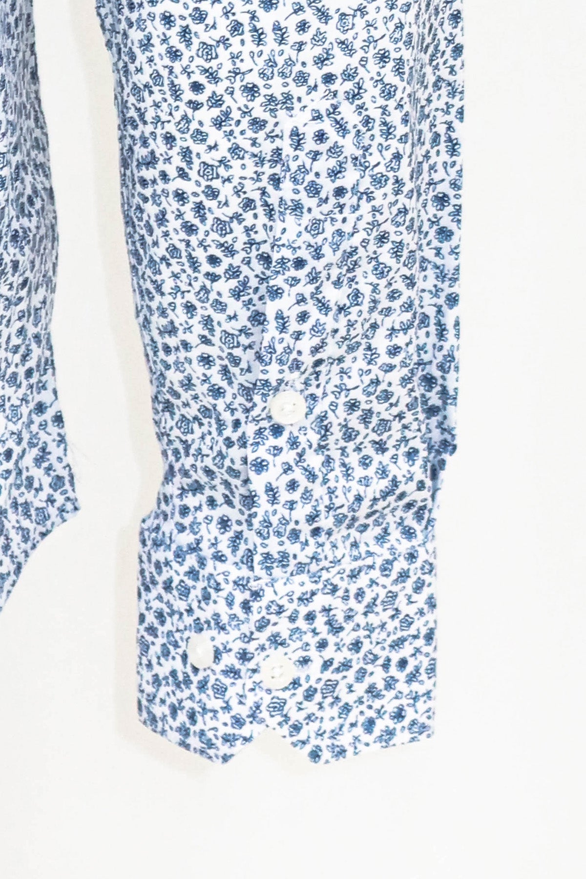 KOALA SYDNEY Blue Floral Patterned Slim Fit White Men Shirt -
