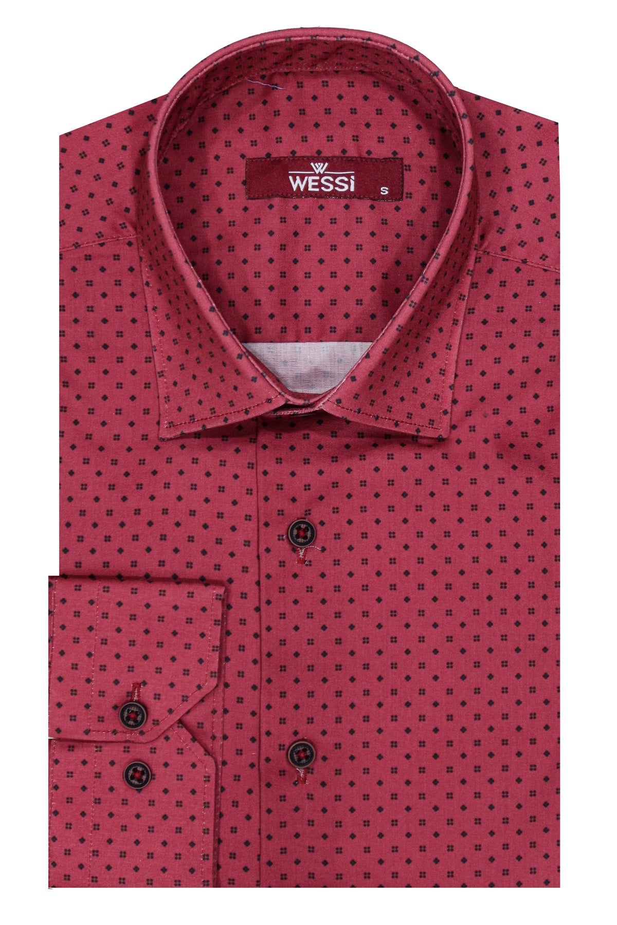KOALA SYDNEY Patterned Slim Fit Burgundy Men Shirt -