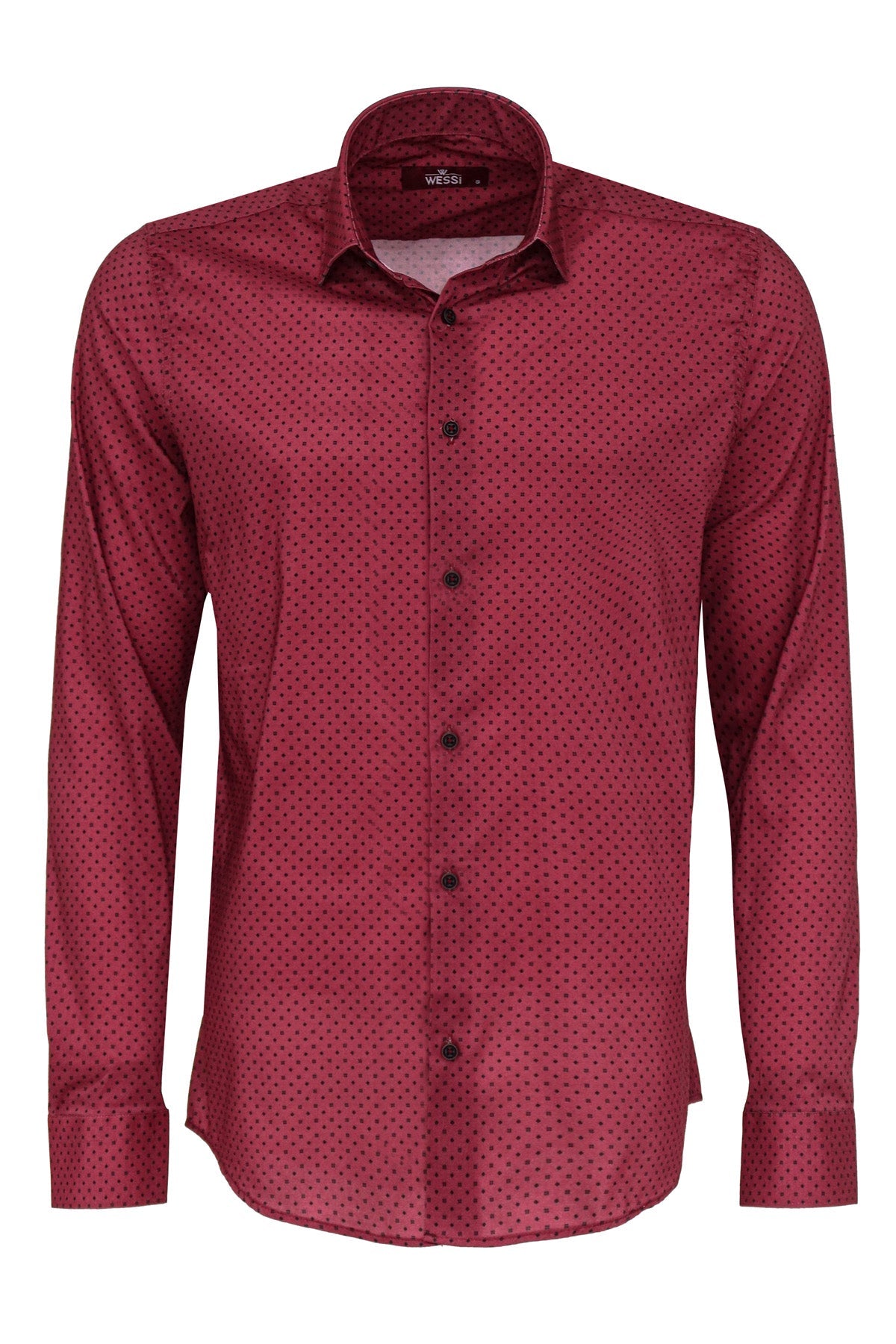 KOALA SYDNEY Patterned Slim Fit Burgundy Men Shirt -