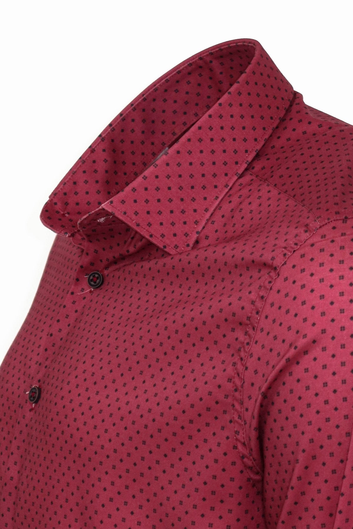 KOALA SYDNEY Patterned Slim Fit Burgundy Men Shirt -