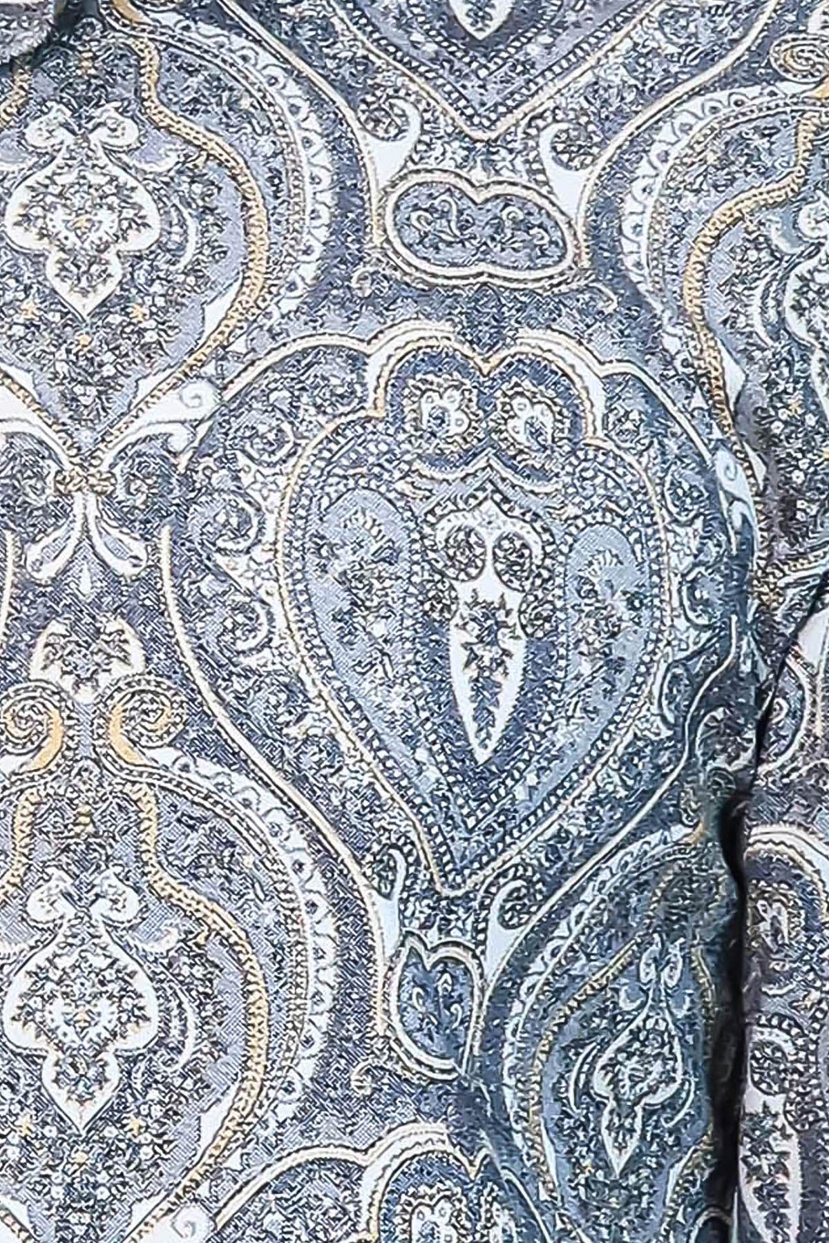 KOALA SYDNEY Damask Pattern Blue Slim Fit Shirt