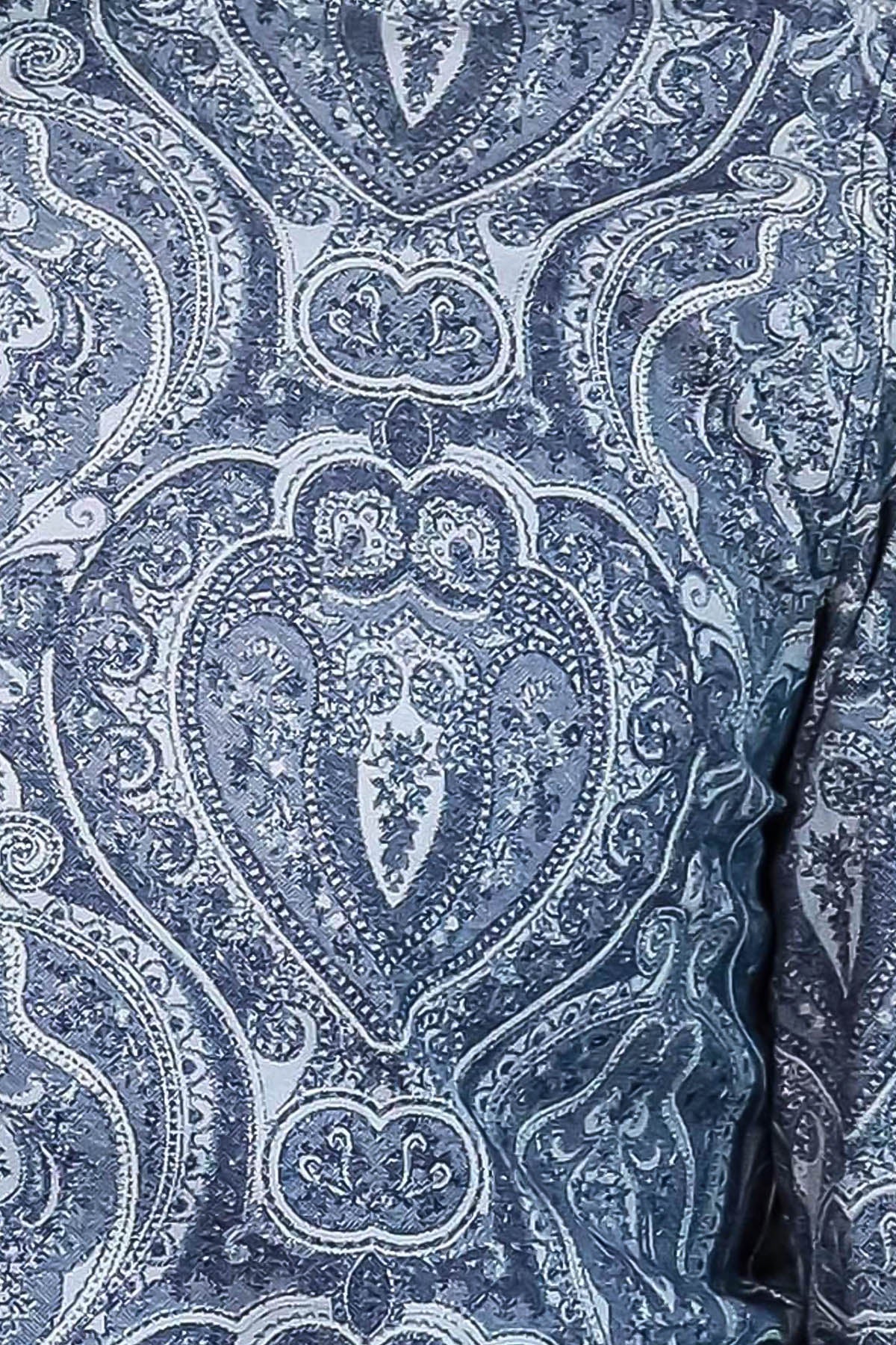 Blue Patterned Slim Fit Men's Shirt