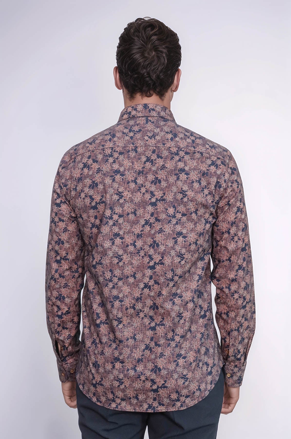 KOALA SYDNEY Bloom Patterned Brown Slim Fit Shirt -