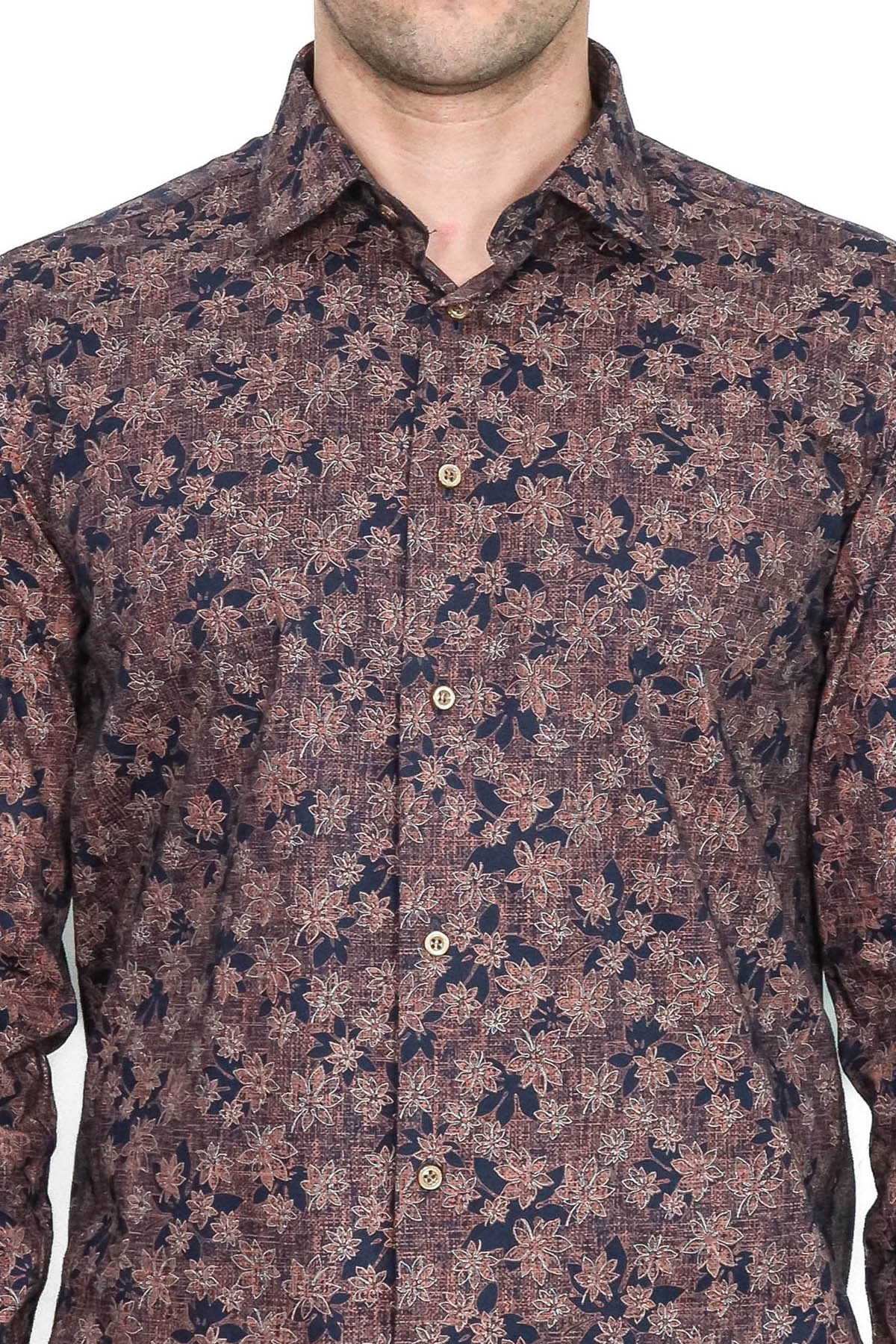 KOALA SYDNEY Bloom Patterned Brown Slim Fit Shirt -