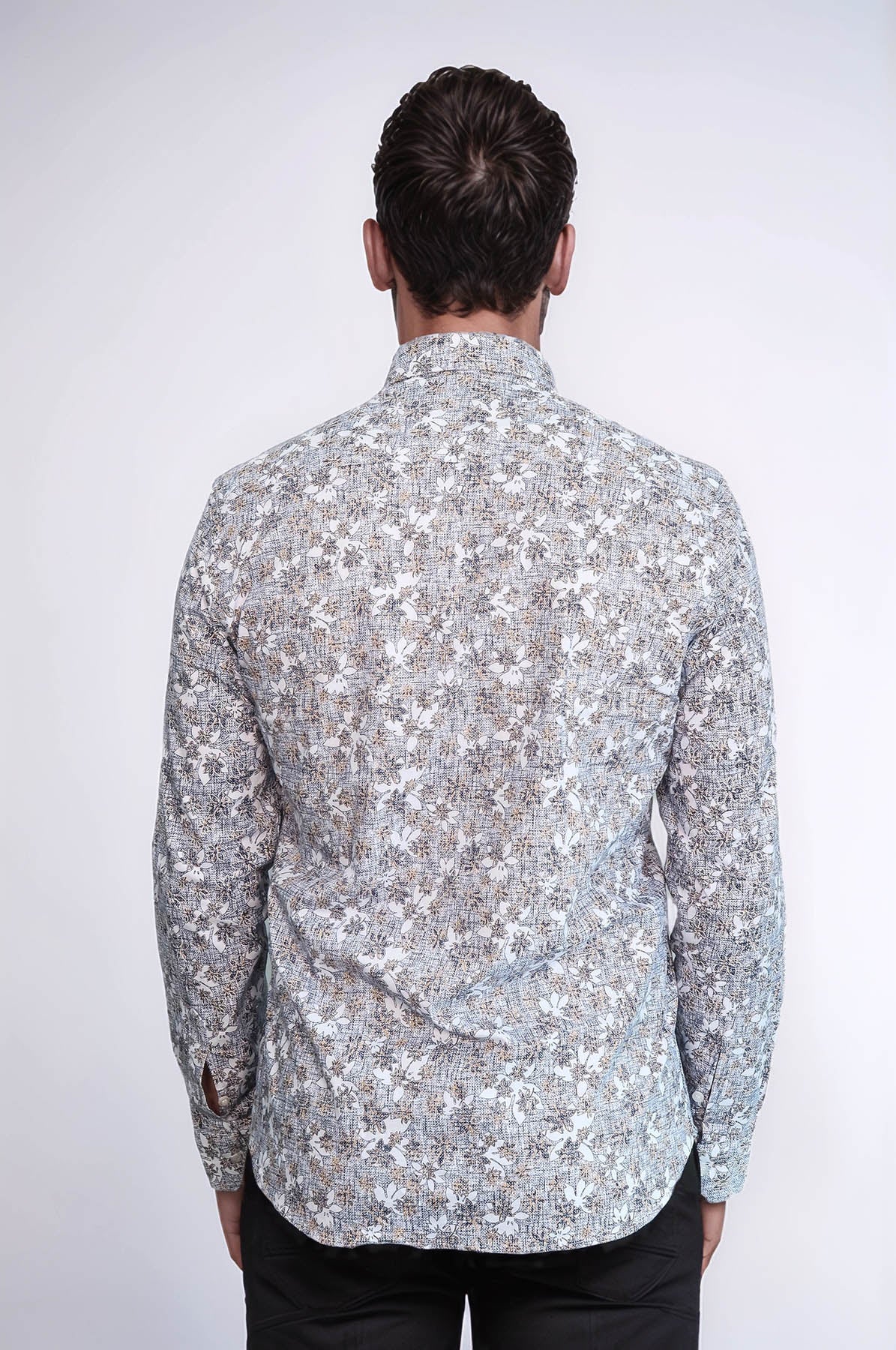 KOALA SYDNEY Bloom Patterned Grey Slim Fit Shirt -