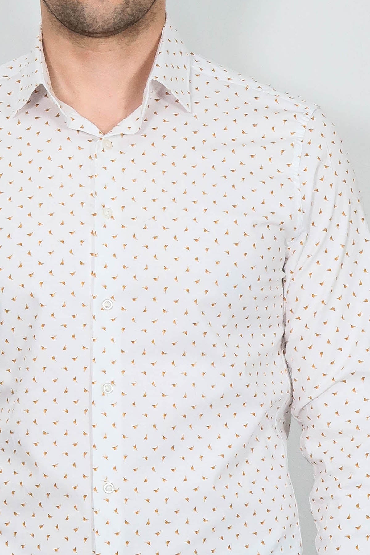 KOALA SYDNEY Minimal Golden Print White Men's Shirt