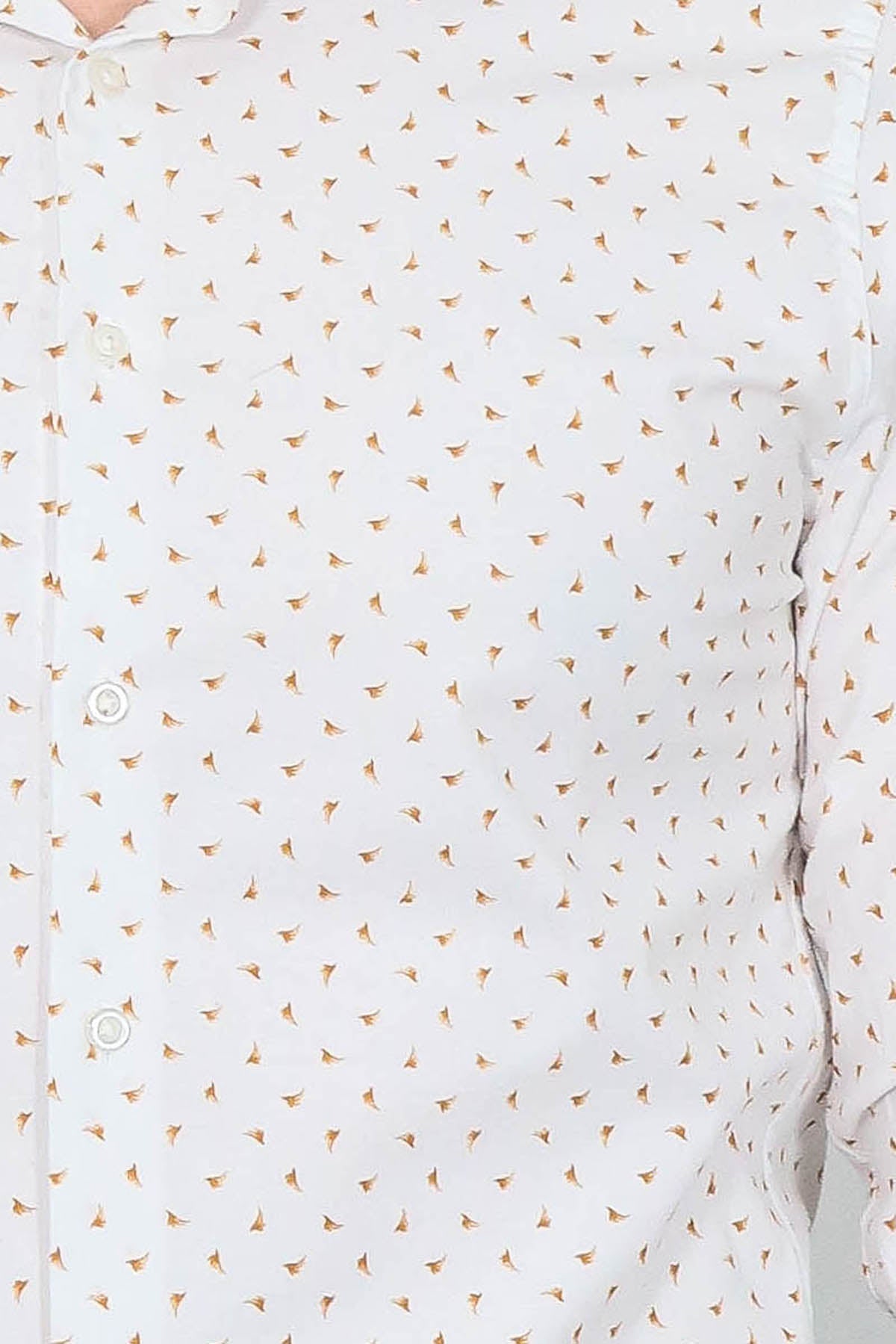 KOALA SYDNEY Minimal Golden Print White Men's Shirt