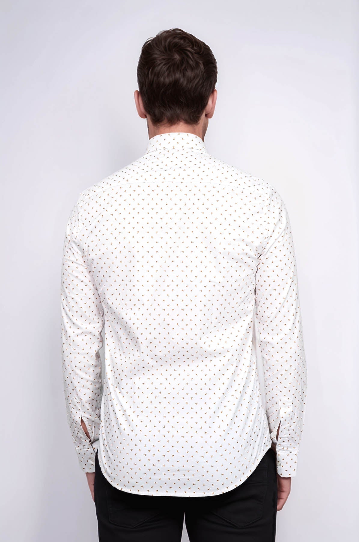 KOALA SYDNEY Minimal Golden Print White Men's Shirt