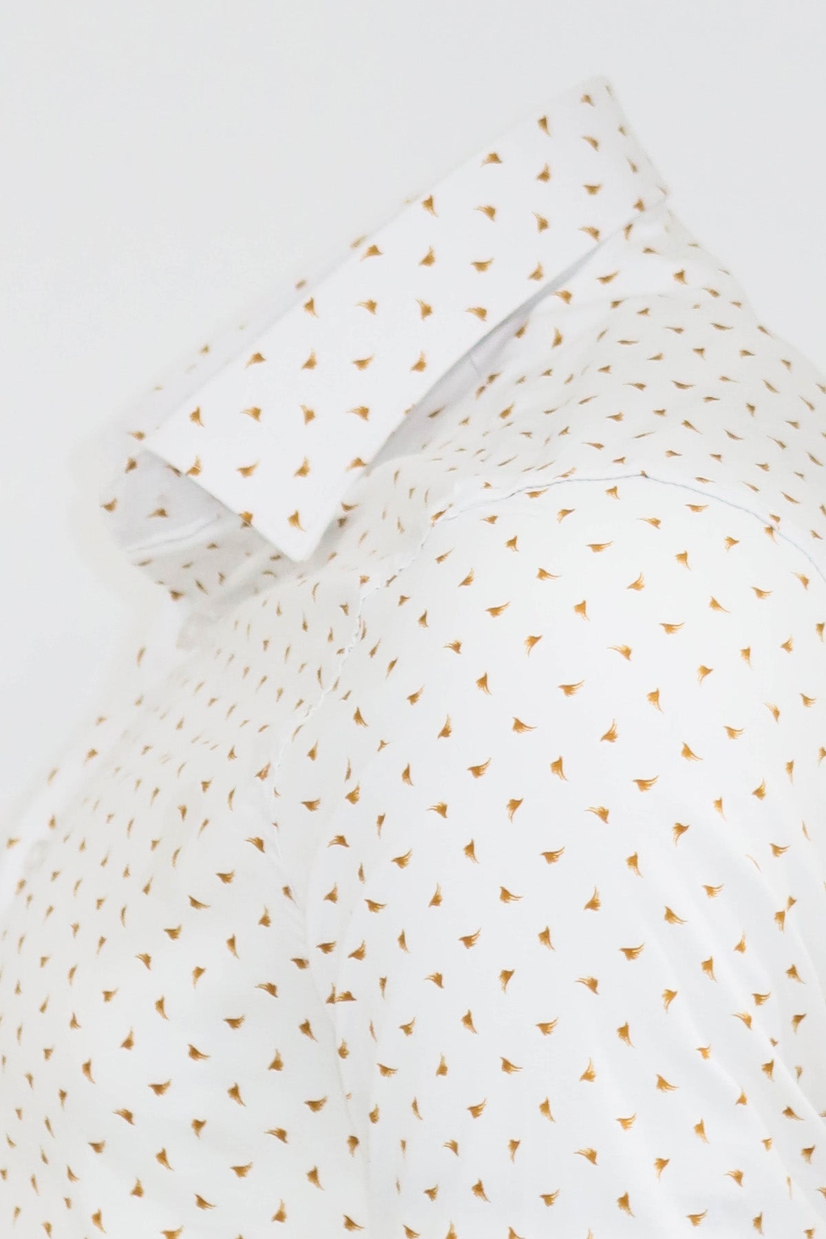 Minimal Golden Print White Men's Shirt -