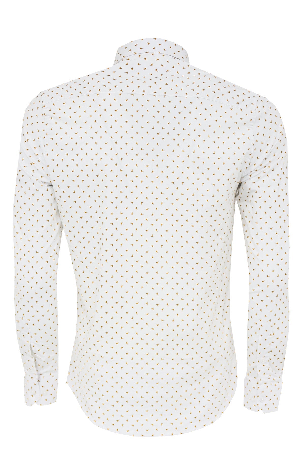 Minimal Golden Print White Men's Shirt -