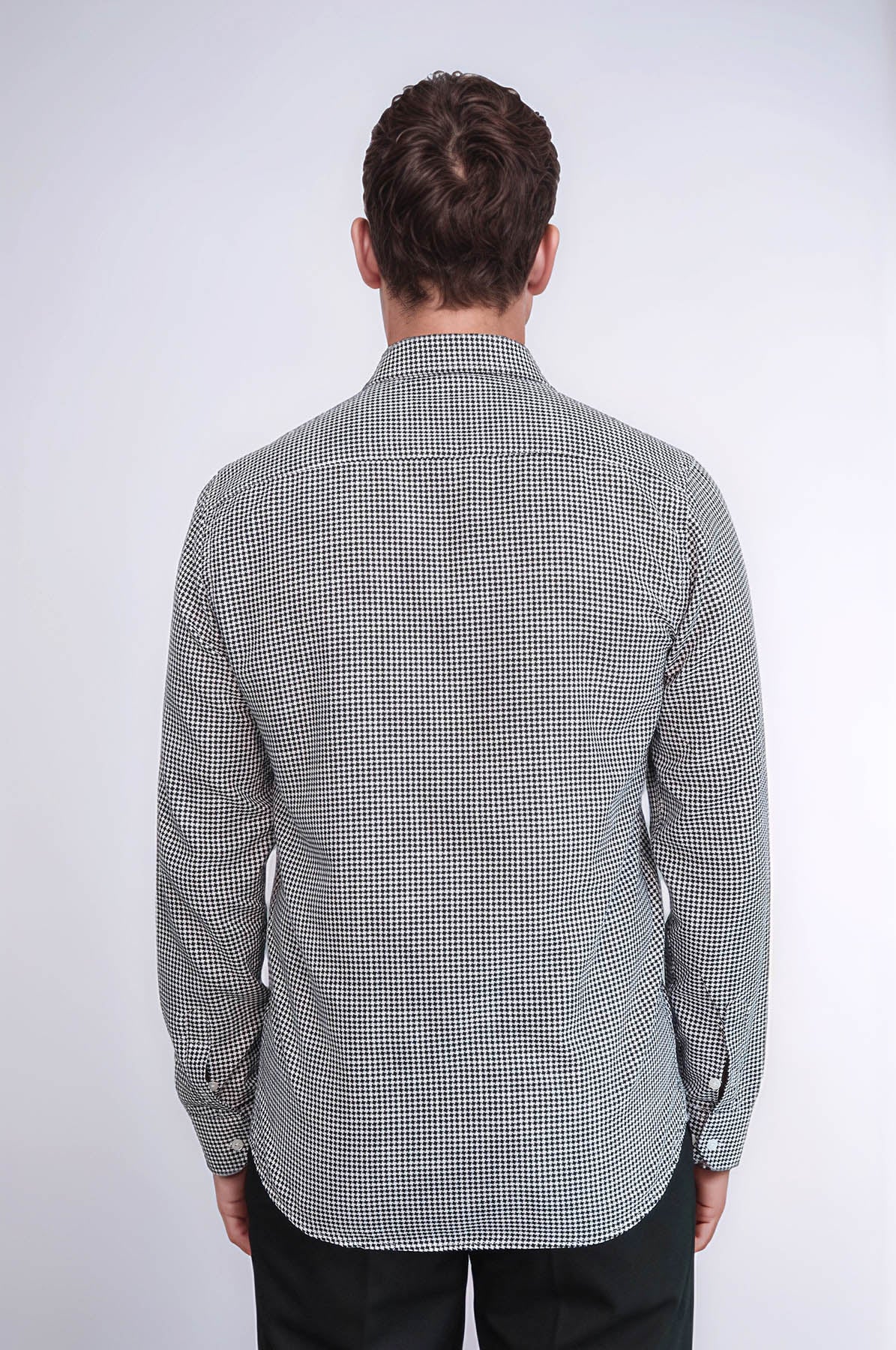 Houndstooth Pattern Black Men Shirt