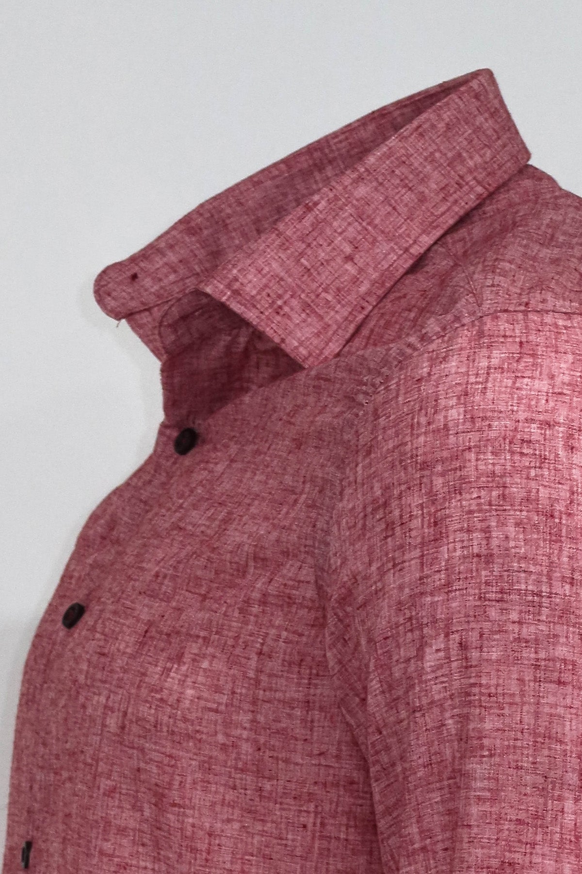 Slim Fit Patterned Burgundy Men Shirt -