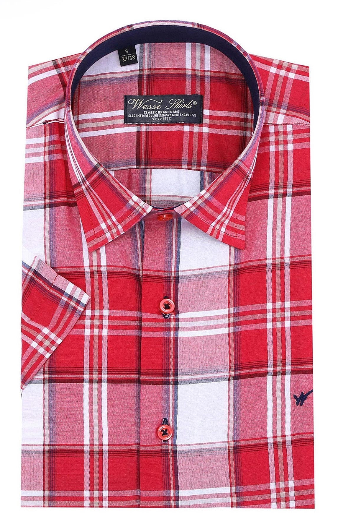 KOALA SYDNEY Checked Short Sleeve Burgundy Men Shirt -