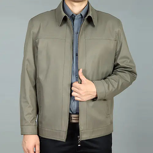 Men’s Slim Fit Zipper Windbreaker Jacket with Collar
