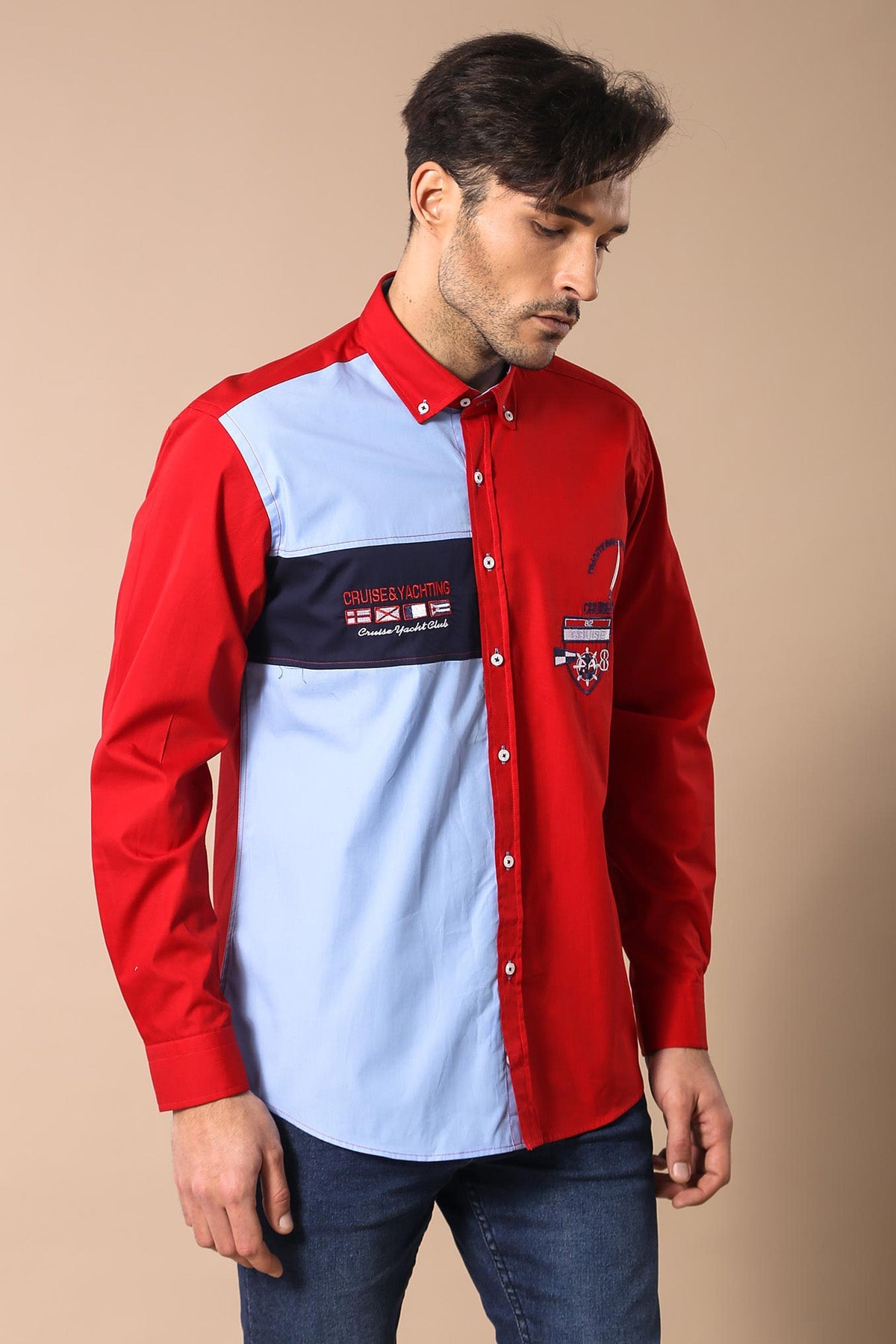Cruise Yachting Crested Red-White Shirt-