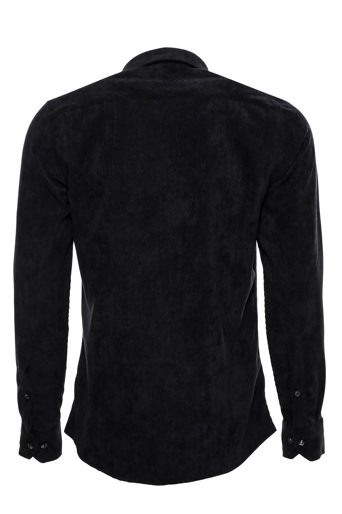 Black Long Sleeves Velvet Men's Shirt