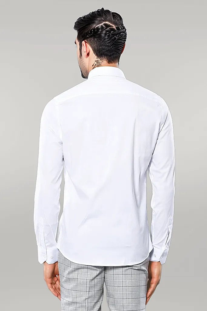 KOALA SYDNEY Stretch Cotton White Men Dress Shirt |