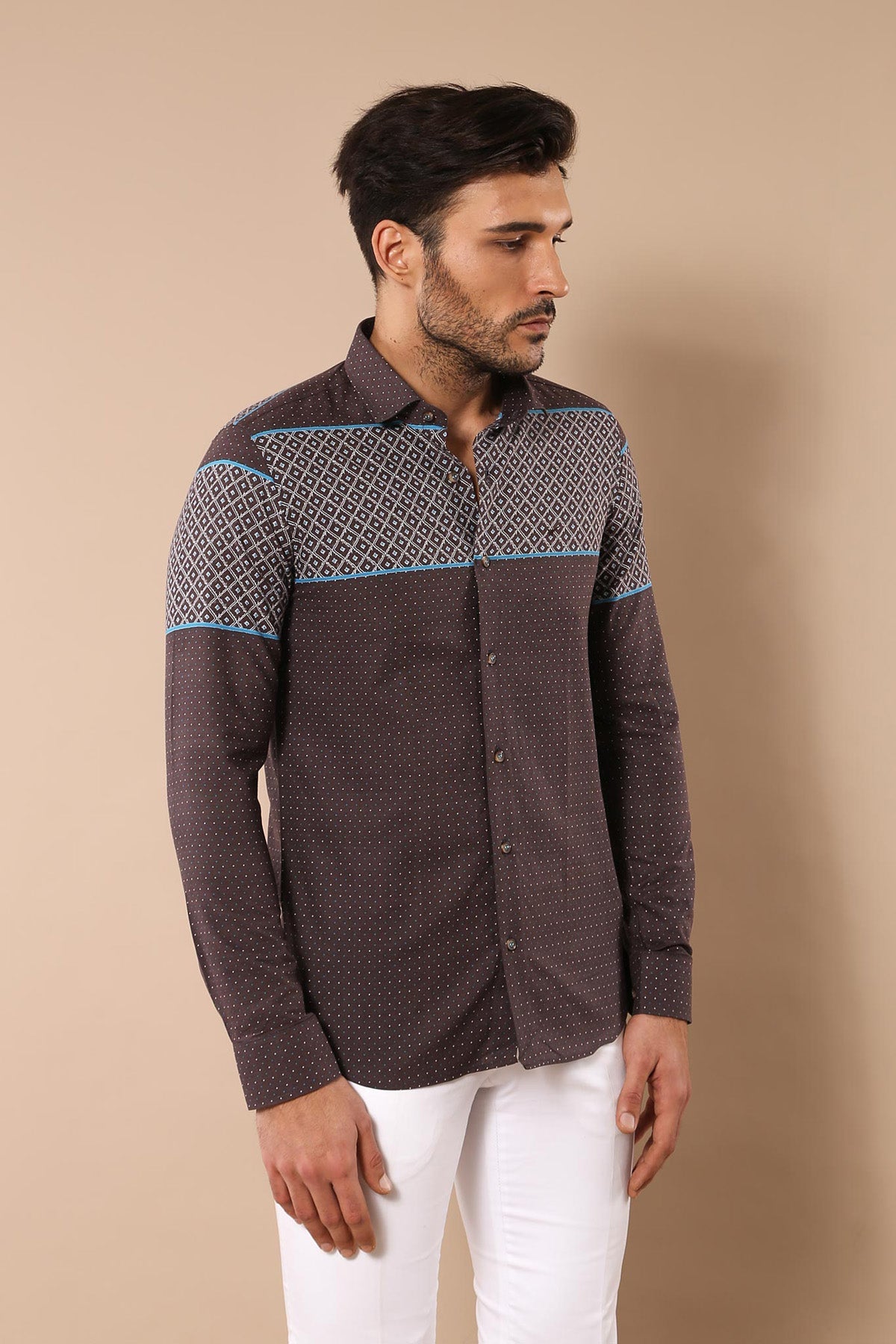 KOALA SYDNEY Printed Cotton Brown Shirt