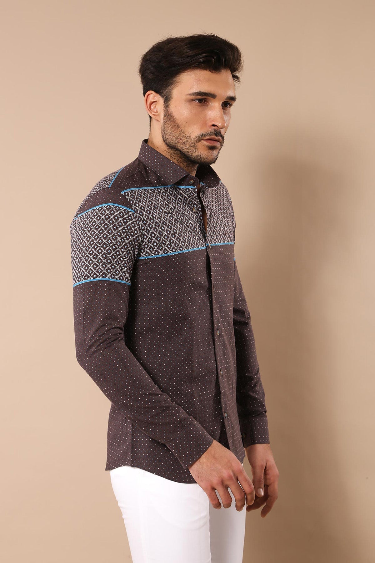 KOALA SYDNEY Printed Cotton Brown Shirt