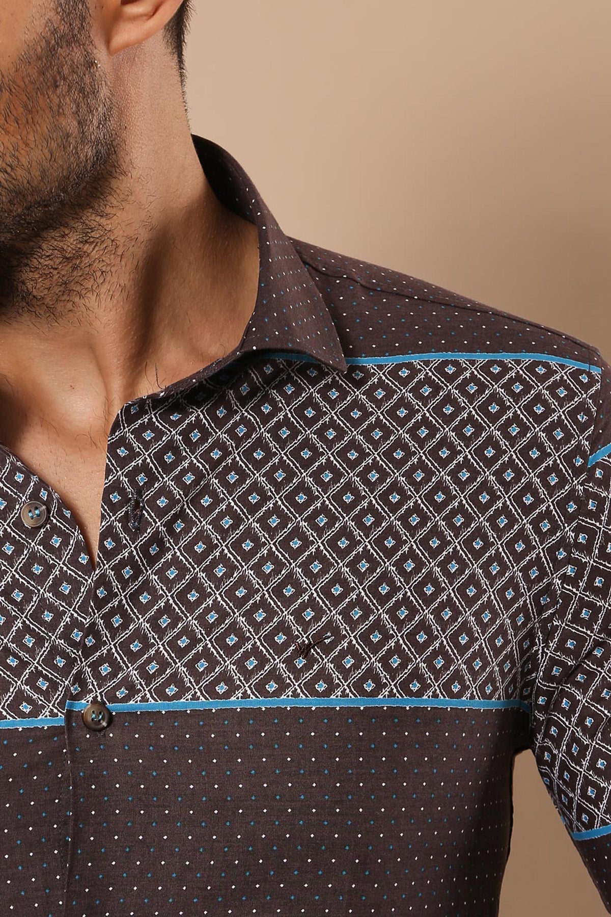 KOALA SYDNEY Printed Cotton Brown Shirt