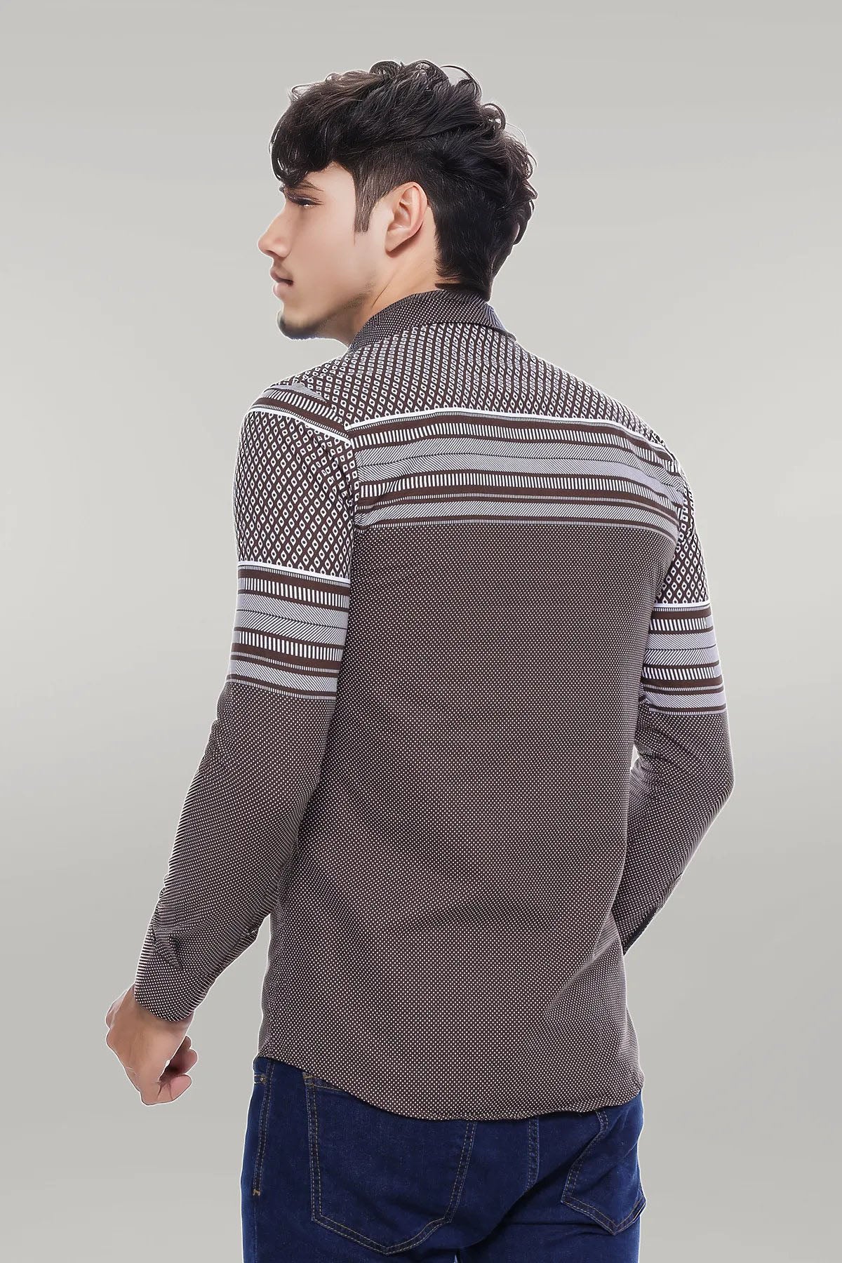 KOALA SYDNEY Brown Diamond Patterned Shirt -
