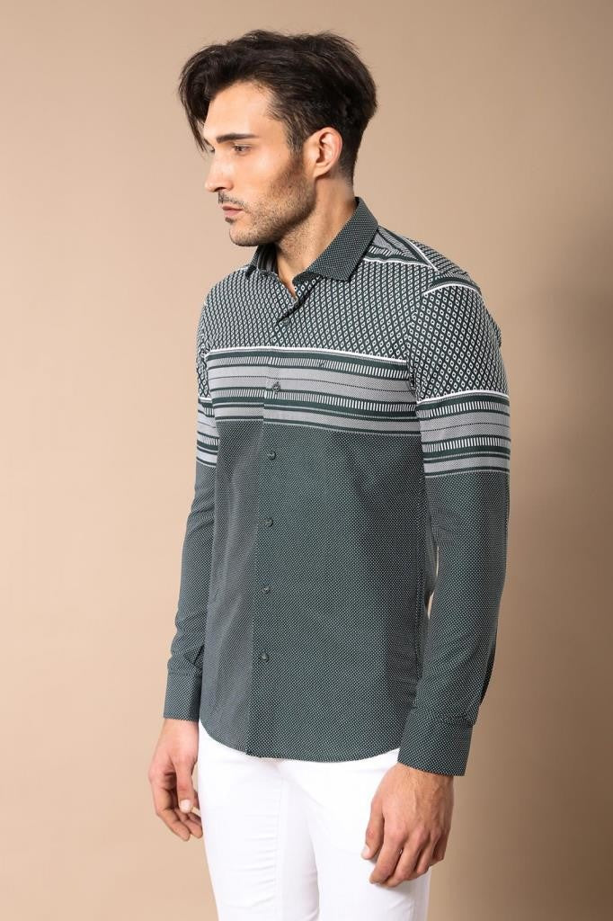 KOALA SYDNEY Green Diamond Patterned Shirt -