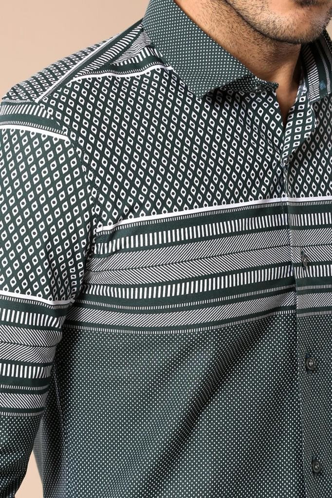 KOALA SYDNEY Green Diamond Patterned Shirt -