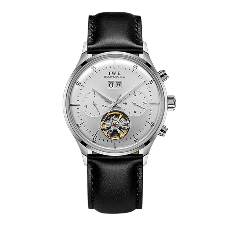 Luxury Automatic Men's Watch - Self-Winding Mechanical Timepiece with Leather Strap