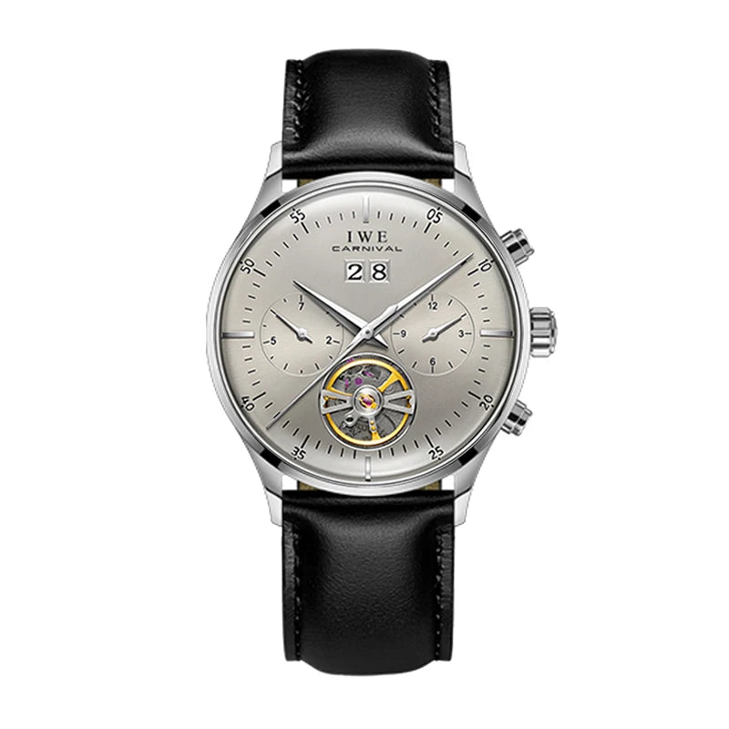 Luxury Automatic Men's Watch - Self-Winding Mechanical Timepiece with Leather Strap