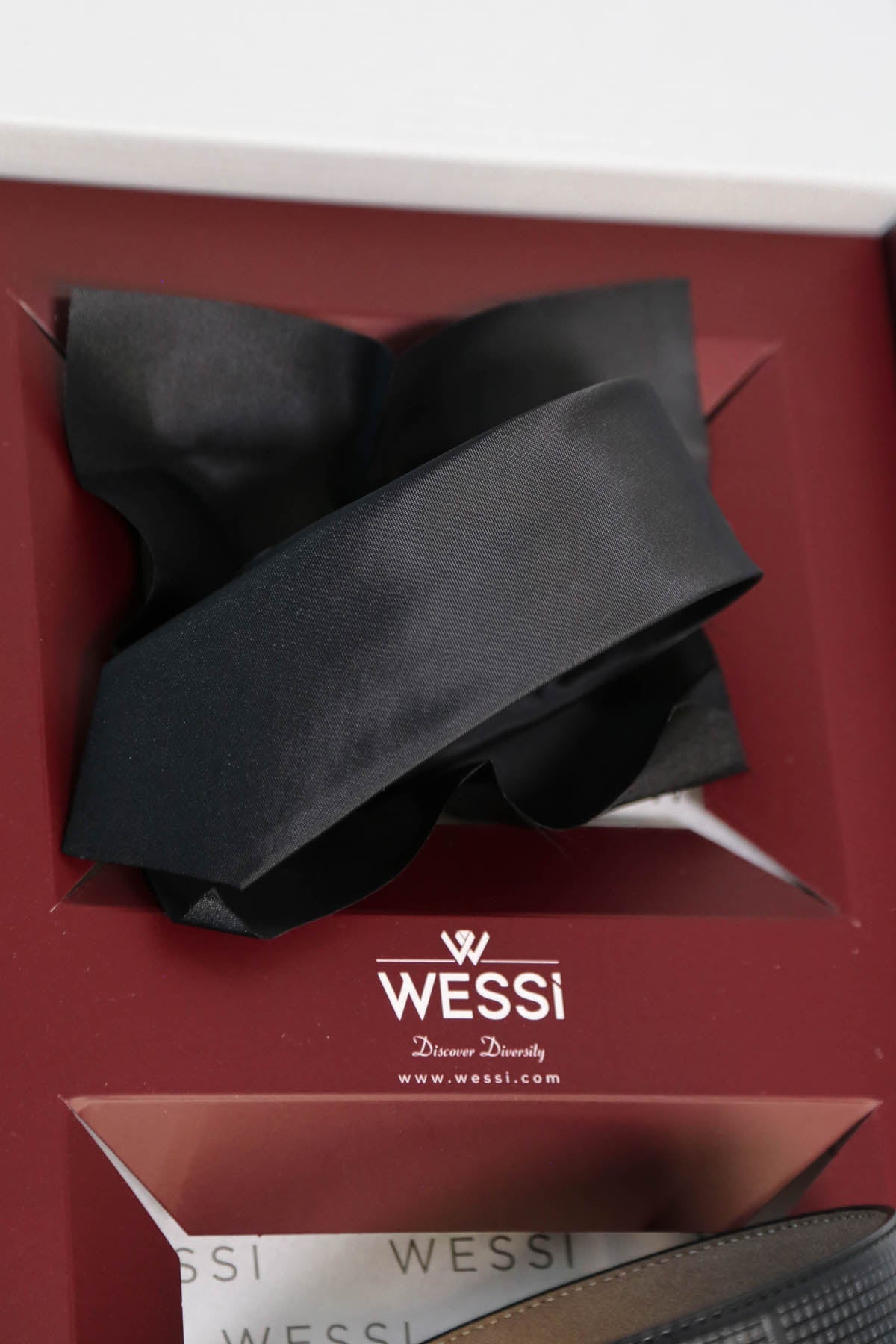 The Dapper Gift Box by Wessi – Includes Black Shirt, Black Tie & Black Textured Belt