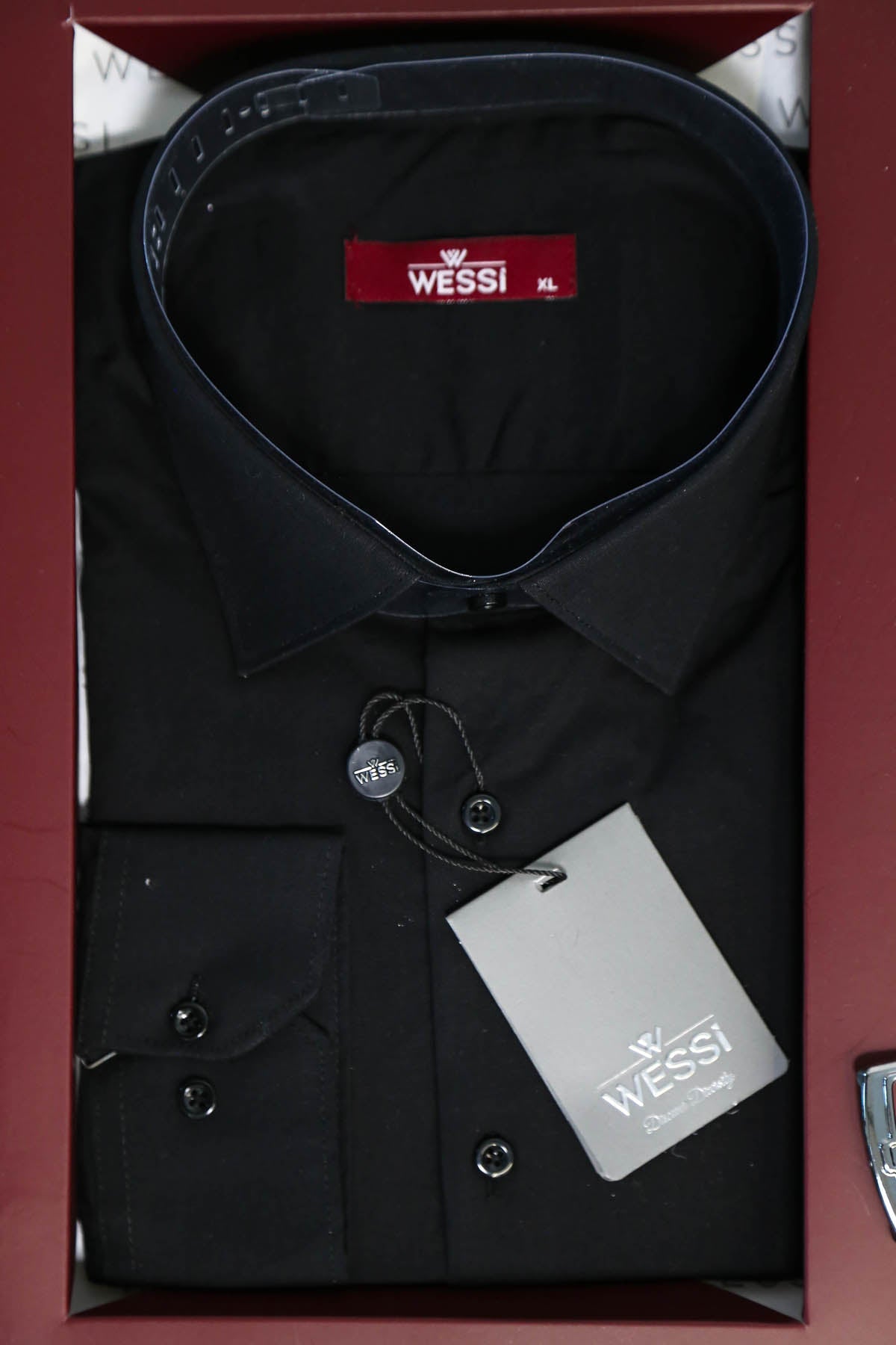 The Dapper Gift Box by Wessi – Includes Black Shirt, Black Tie & Black Textured Belt