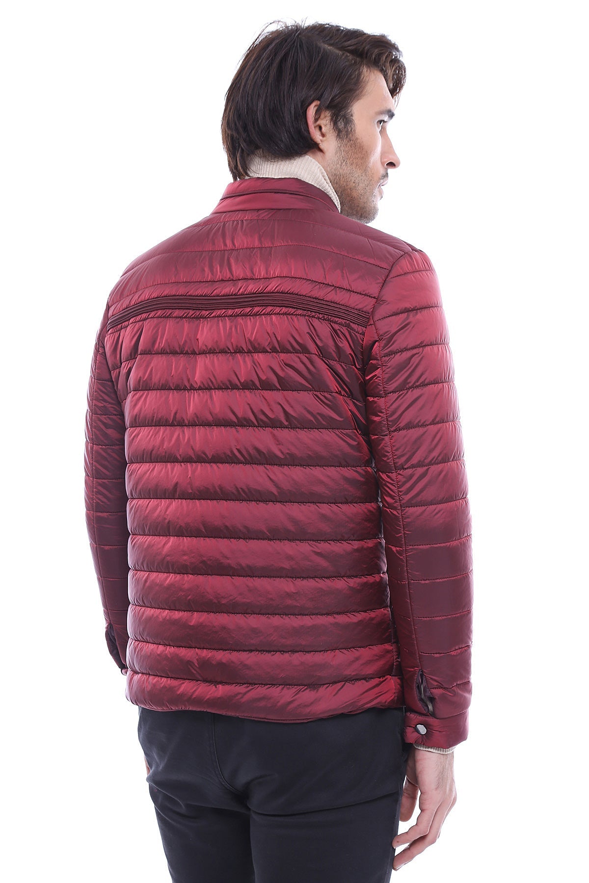 Burgundy Down Men Coat