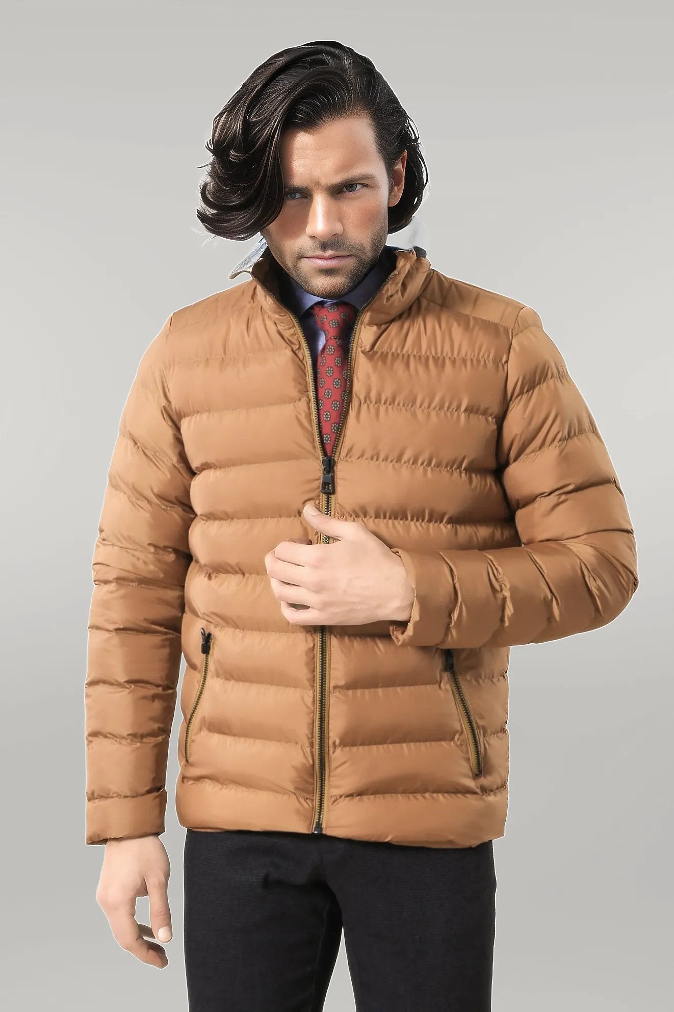 Camel Short Men Down Jacket