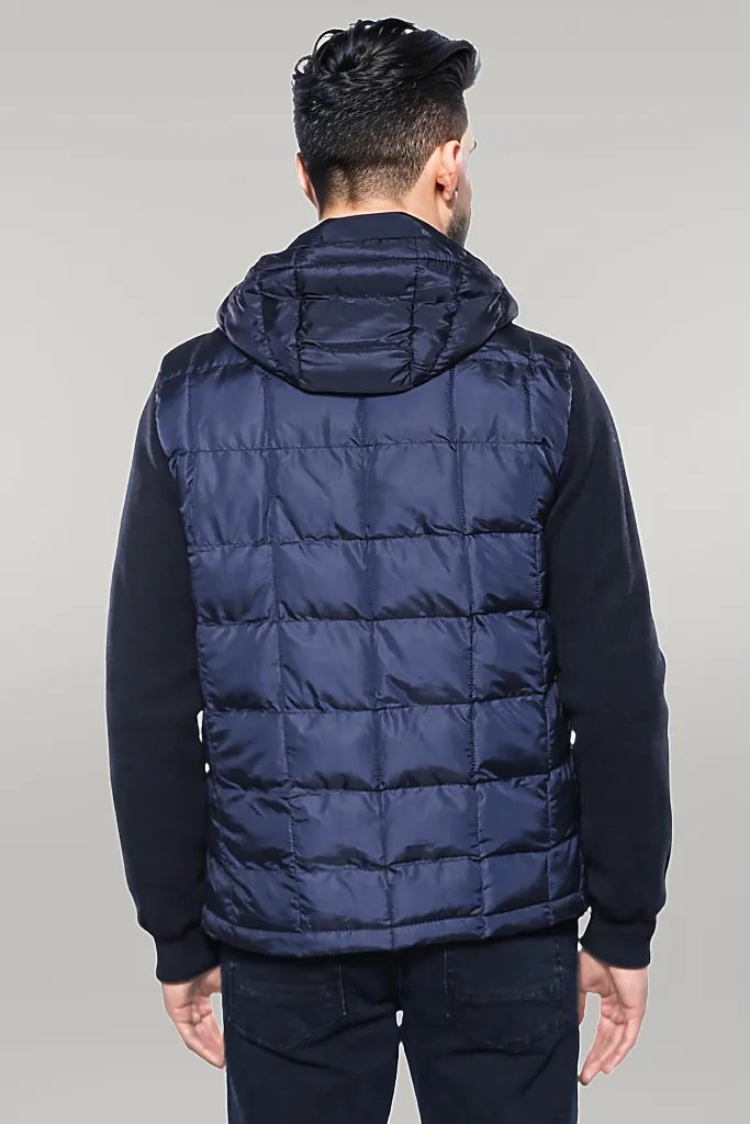 Hooded Navy Blue Coat Jacket