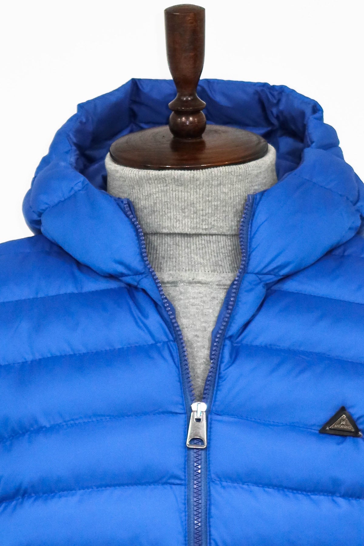 Quilted Hooded Puffer Blue Men's Coat