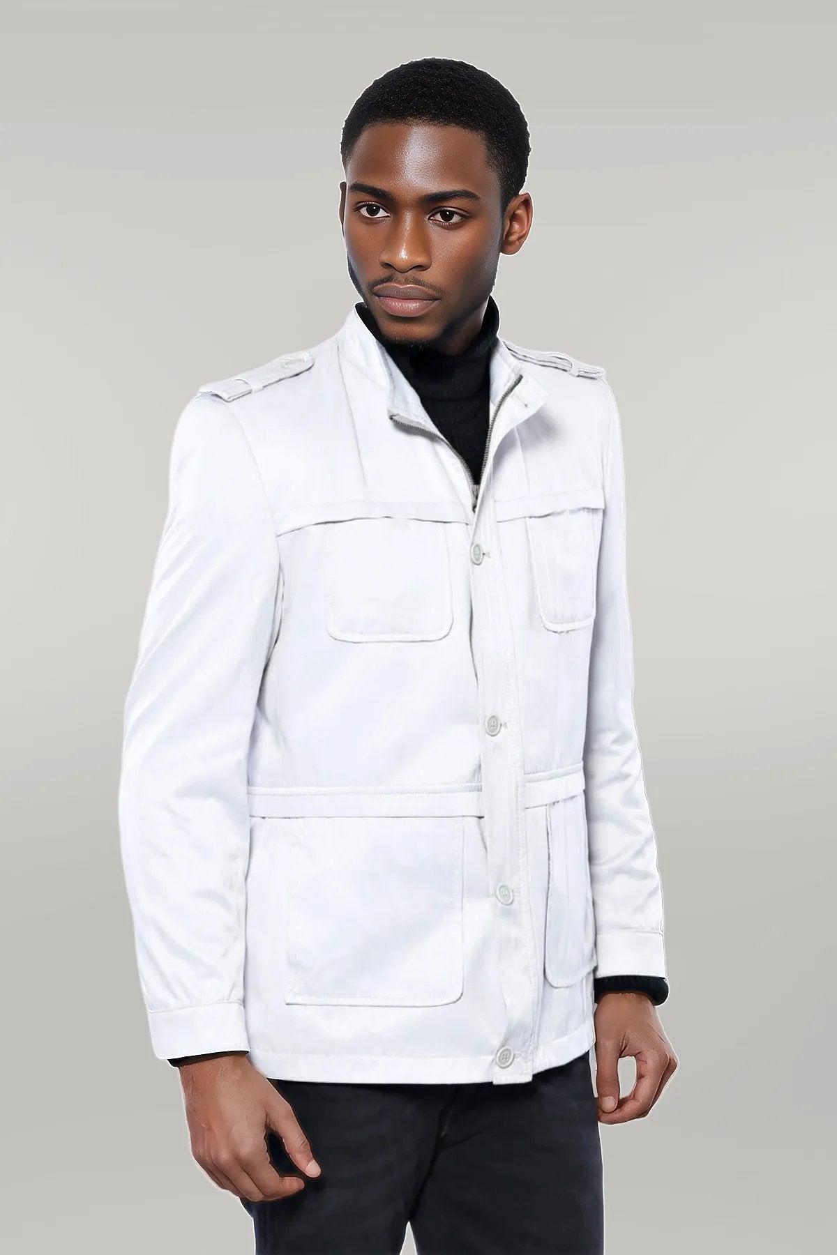 Double Breasted Cream Trench Coat