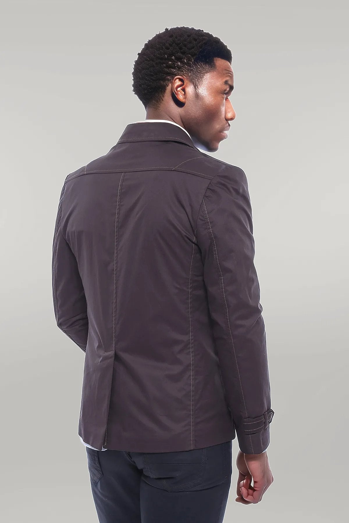 4 Buttons Brown Coat