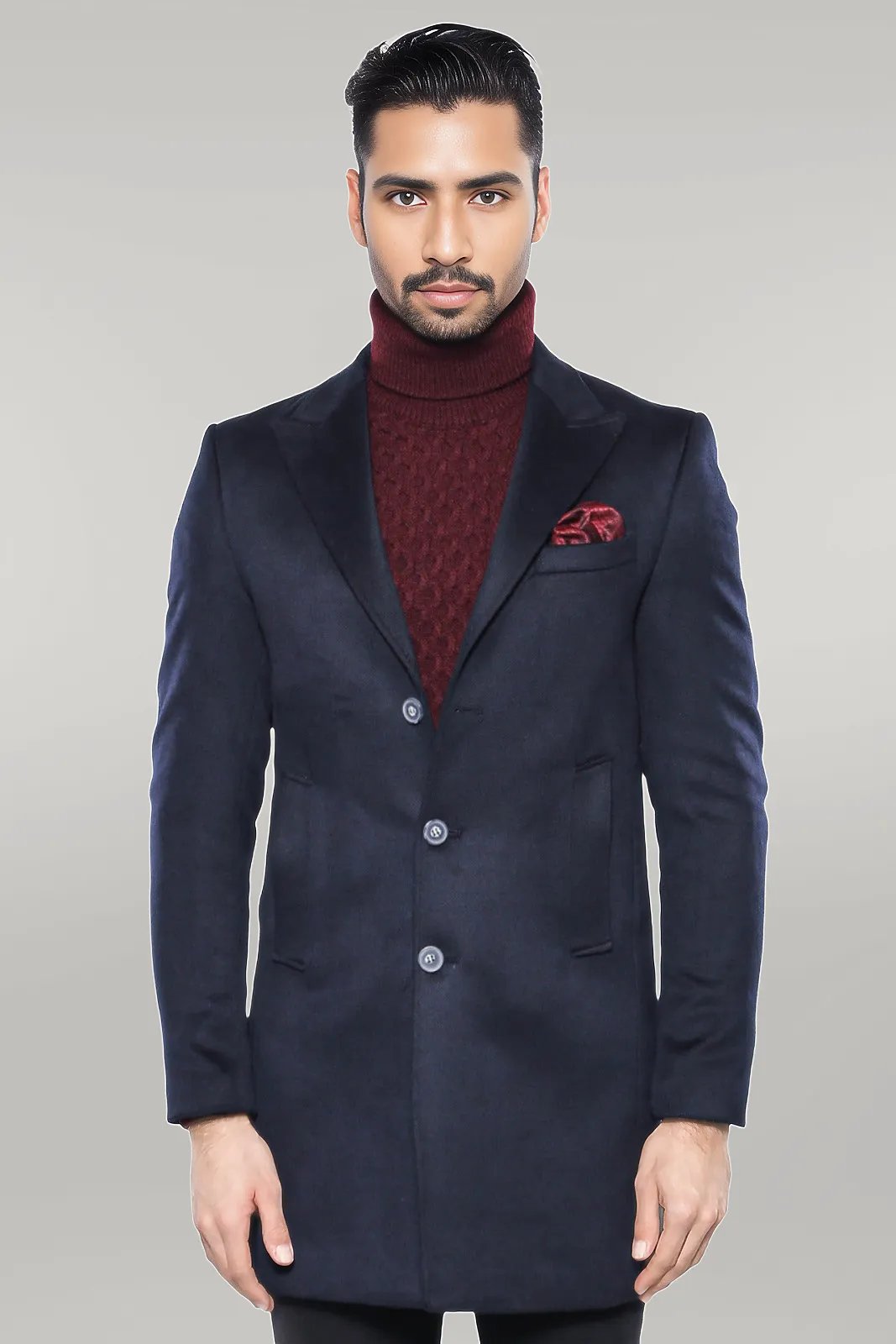 Navy Blue Long Coat