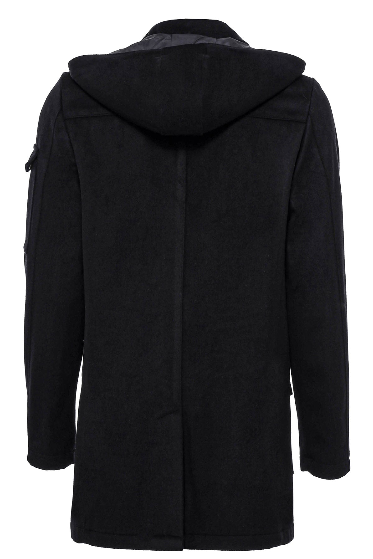 Hooded Cachet Hidden Zippered Black Coat