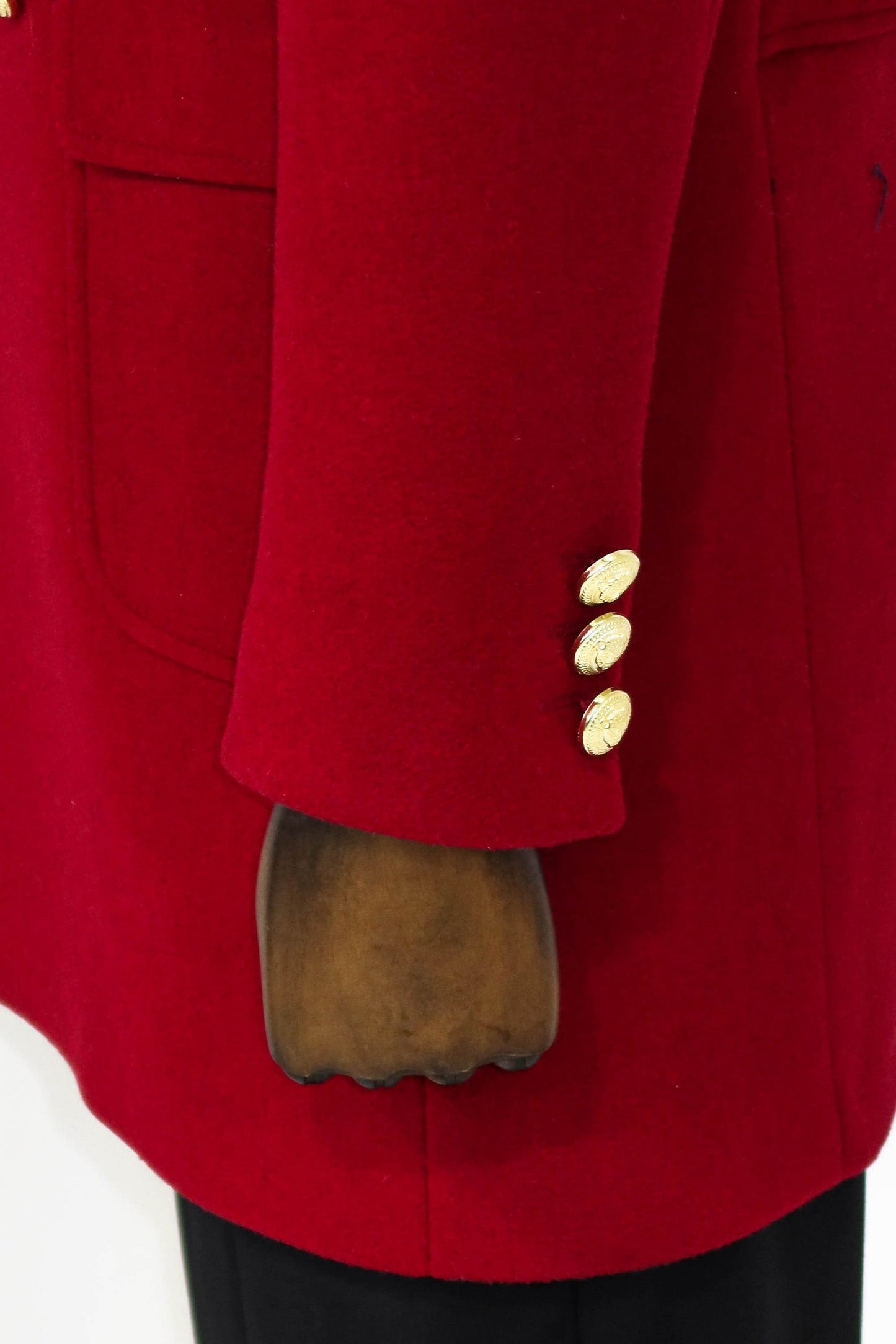 Metal Buttoned Double Breasted Burgundy Men Coat