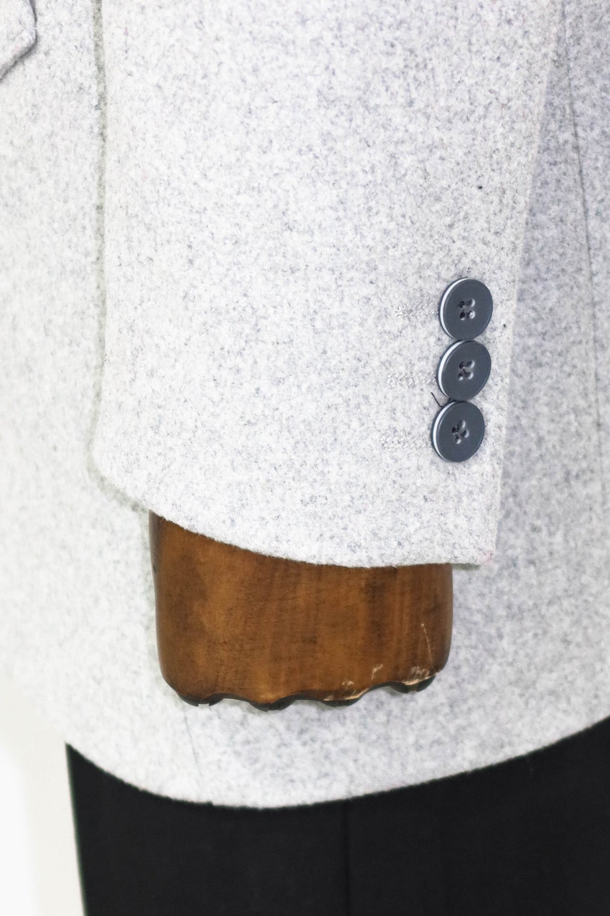 Wide Lapel Wool Grey Men Coat