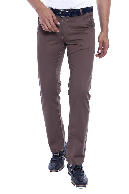 Flap Pockets Cotton Plain Men Pants