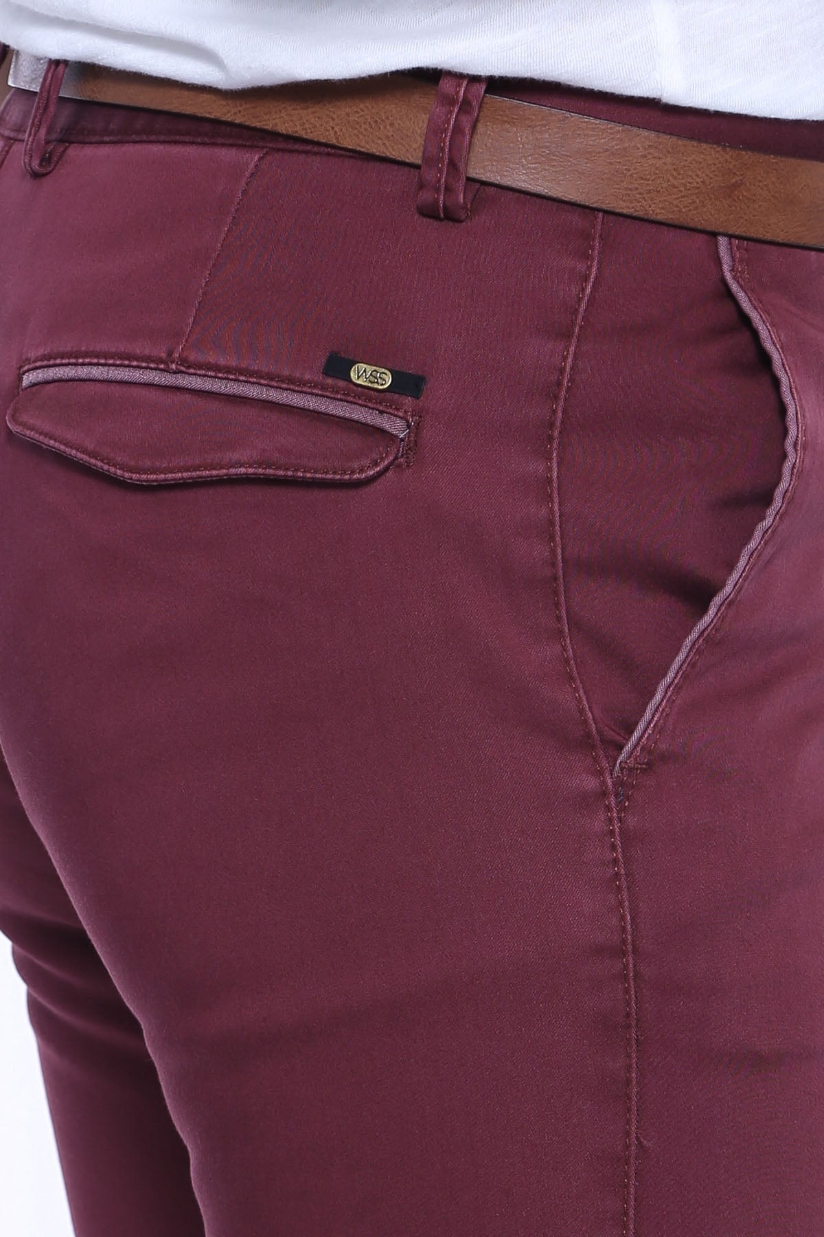 KOALA SYDNEY Pocket Flap Plain Burgundy Pants-Wessi