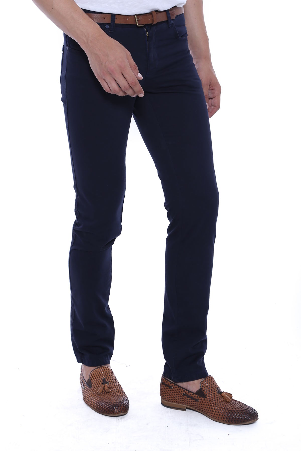 KOALA SYDNEY Slim Fit Plain 5 Pockets Navy Blue Men Pants