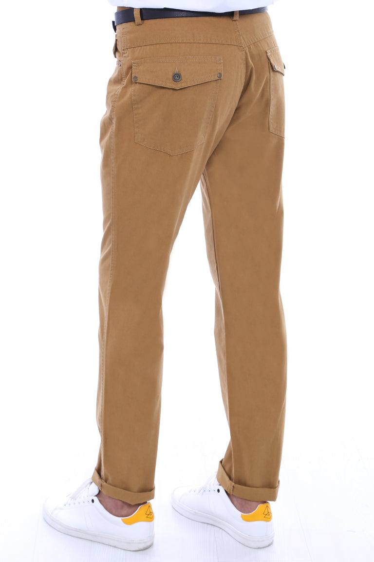 KOALA SYDNEY Pocket Flap Suede Tan Pants-Wessi