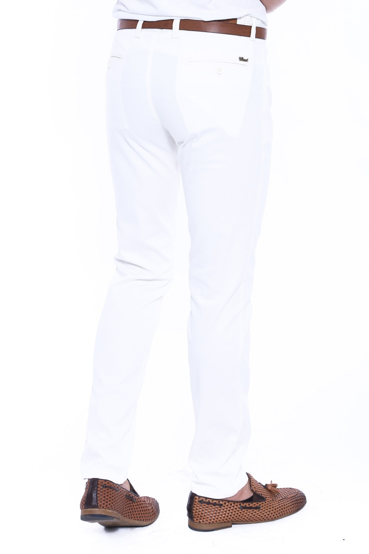 KOALA SYDNEY Patterned Cotton White Pants-Wessi