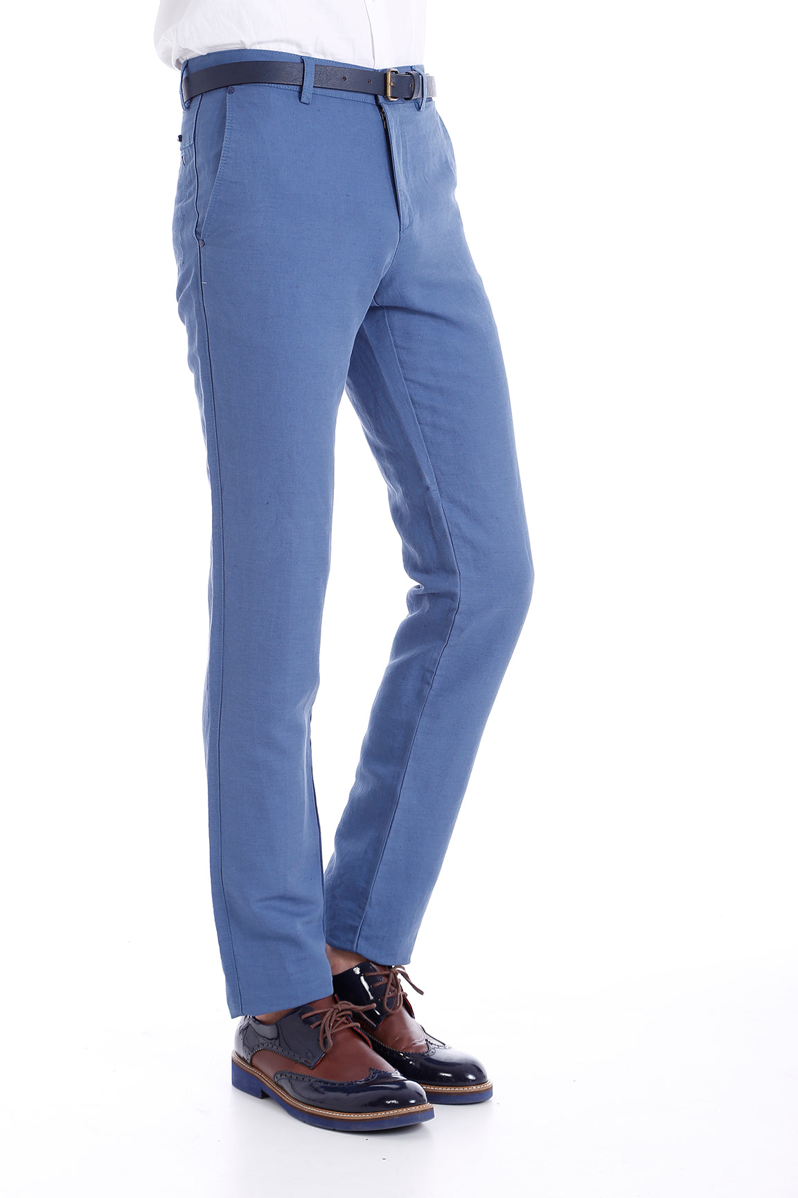 KOALA SYDNEY Linen Sports Light Blue Pants-Wessi