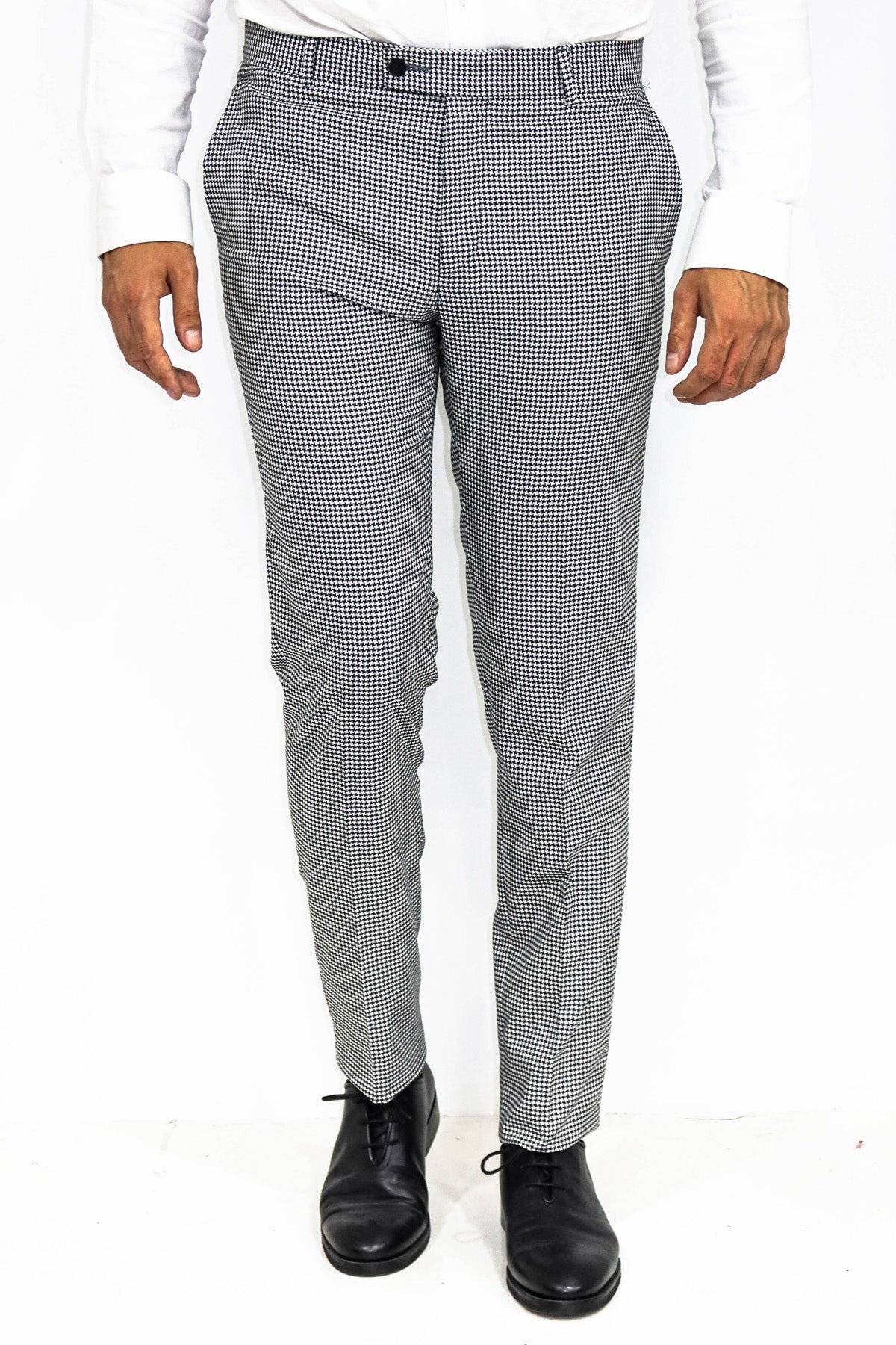 KOALA SYDNEY Houndstooth Patterned Black Men Pants