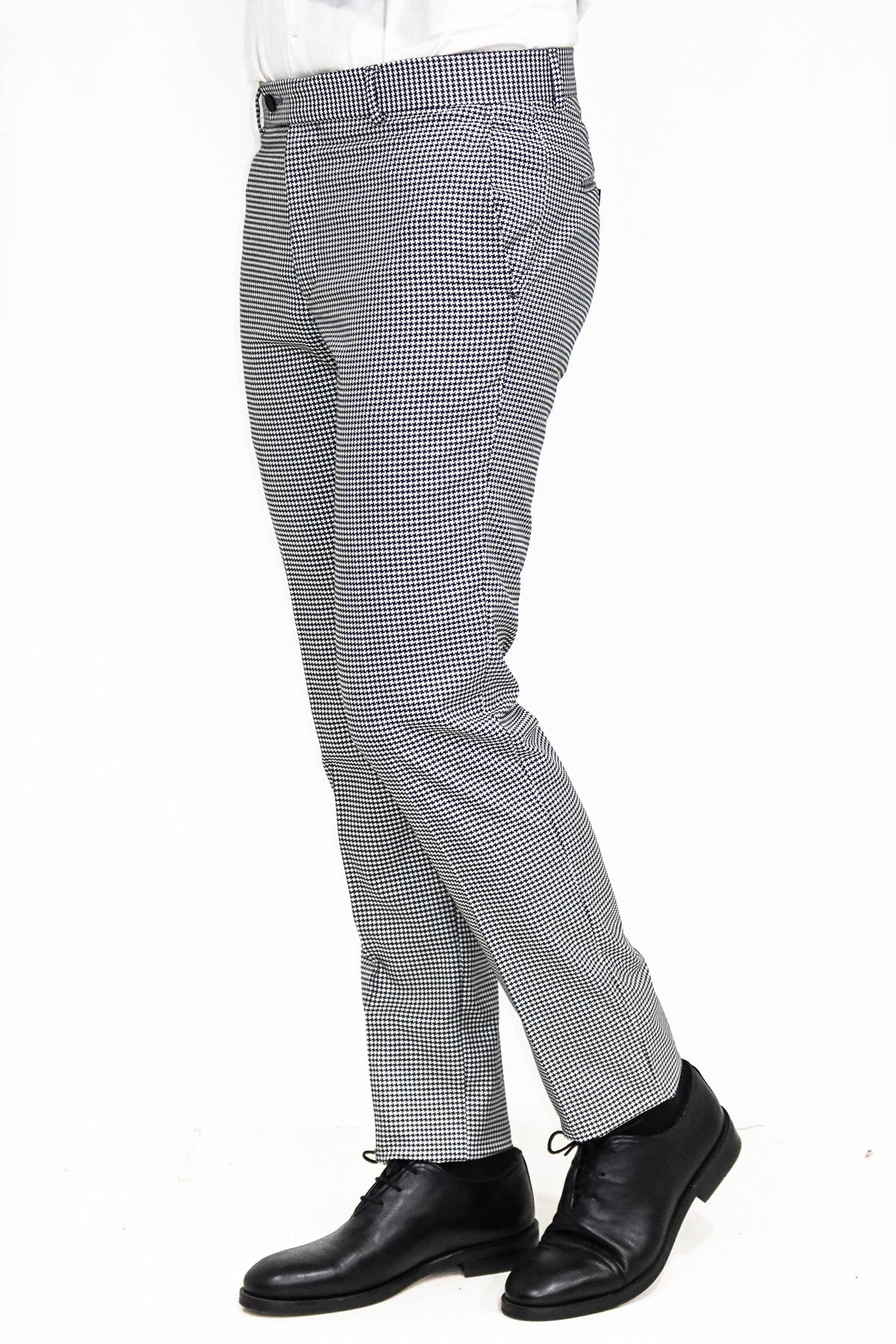 KOALA SYDNEY Houndstooth Patterned Black Men Pants